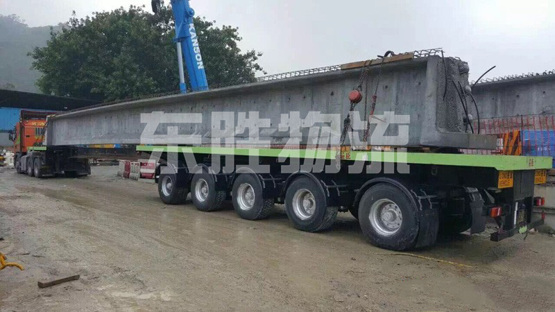 廣州貨運至香港，廣州至香港物流公司，深圳東勝物流中港平板車運輸案例圖